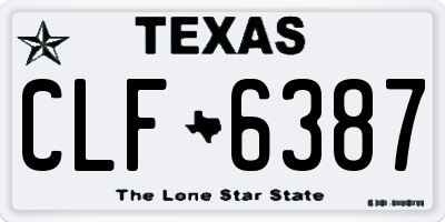 TX license plate CLF6387