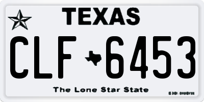 TX license plate CLF6453