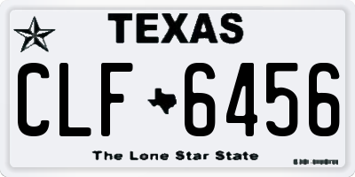 TX license plate CLF6456