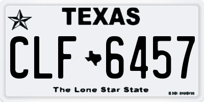TX license plate CLF6457