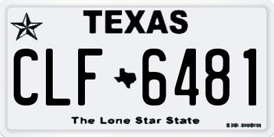 TX license plate CLF6481