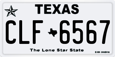 TX license plate CLF6567