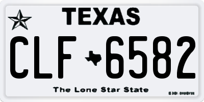 TX license plate CLF6582