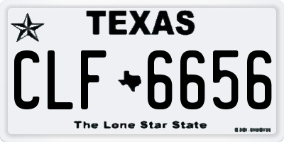 TX license plate CLF6656
