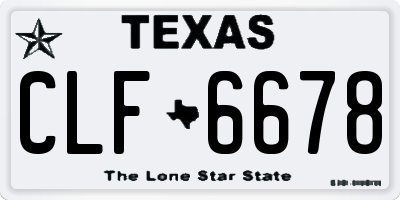 TX license plate CLF6678