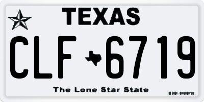 TX license plate CLF6719
