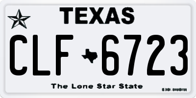 TX license plate CLF6723