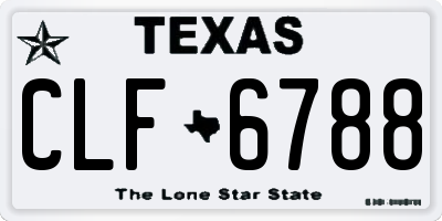 TX license plate CLF6788