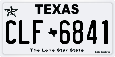 TX license plate CLF6841