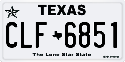 TX license plate CLF6851