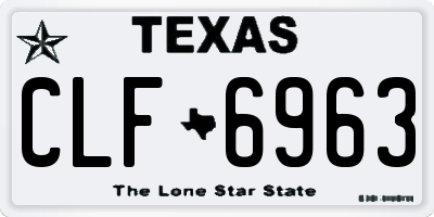 TX license plate CLF6963