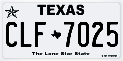 TX license plate CLF7025