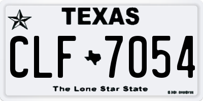 TX license plate CLF7054