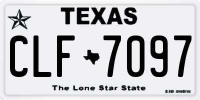 TX license plate CLF7097