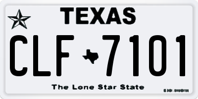TX license plate CLF7101