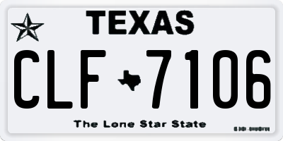 TX license plate CLF7106
