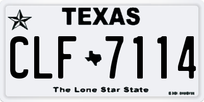 TX license plate CLF7114