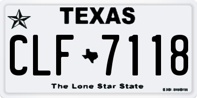 TX license plate CLF7118