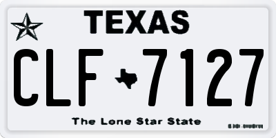 TX license plate CLF7127
