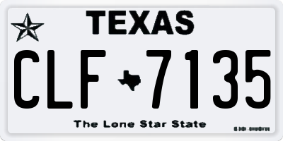 TX license plate CLF7135