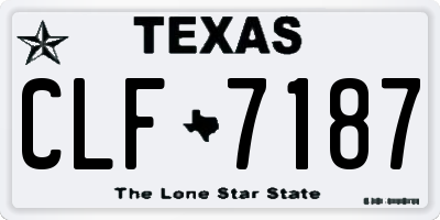 TX license plate CLF7187