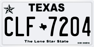 TX license plate CLF7204