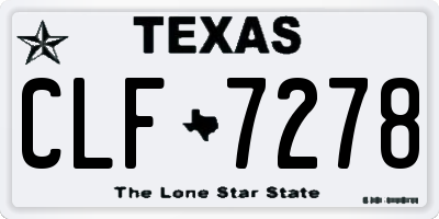 TX license plate CLF7278