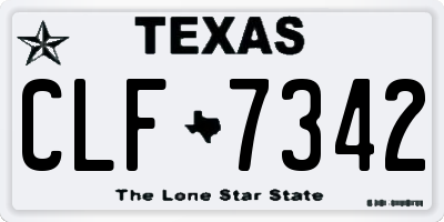 TX license plate CLF7342