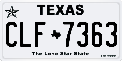 TX license plate CLF7363