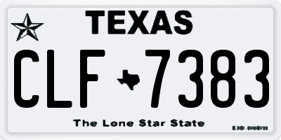 TX license plate CLF7383