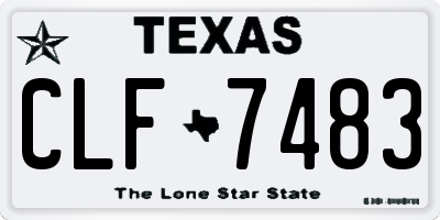 TX license plate CLF7483