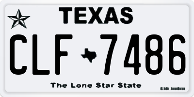 TX license plate CLF7486