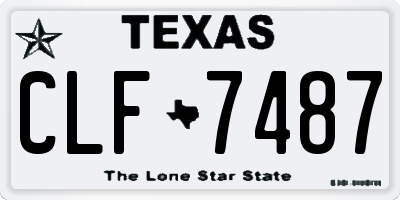 TX license plate CLF7487