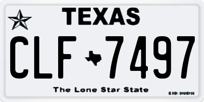 TX license plate CLF7497