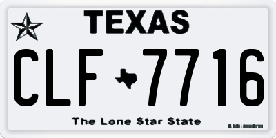 TX license plate CLF7716