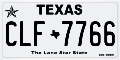 TX license plate CLF7766