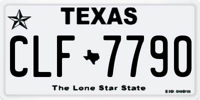 TX license plate CLF7790