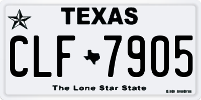 TX license plate CLF7905
