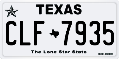 TX license plate CLF7935