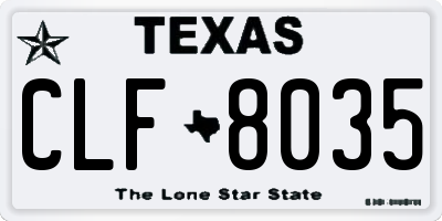 TX license plate CLF8035