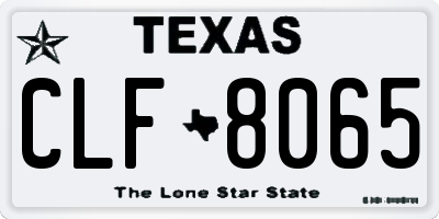 TX license plate CLF8065