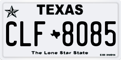 TX license plate CLF8085