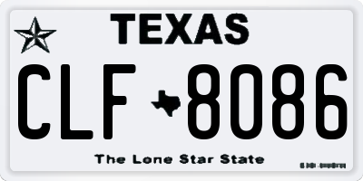 TX license plate CLF8086