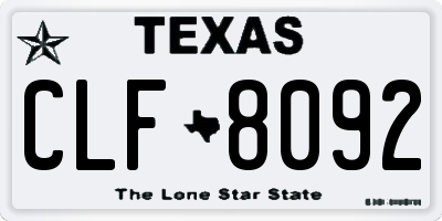 TX license plate CLF8092