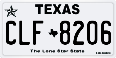 TX license plate CLF8206