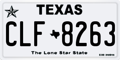 TX license plate CLF8263