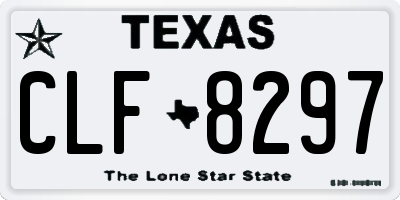 TX license plate CLF8297
