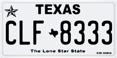 TX license plate CLF8333