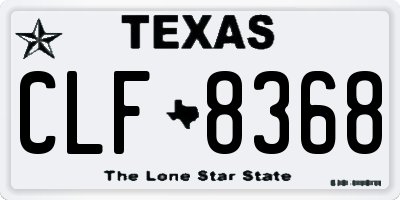 TX license plate CLF8368
