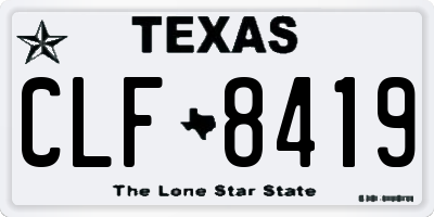 TX license plate CLF8419